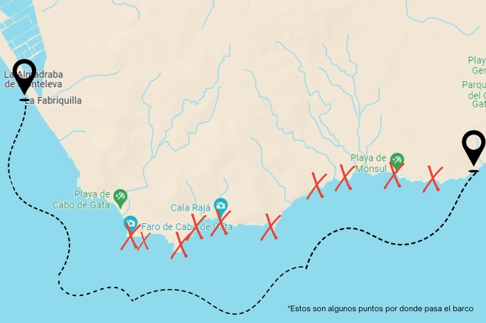 Ruta en barco por Cabo de Gata